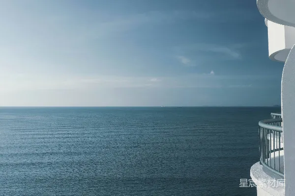 高清摄影 阳台俯瞰的大海景色