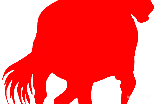 元素素材 红色剪影马