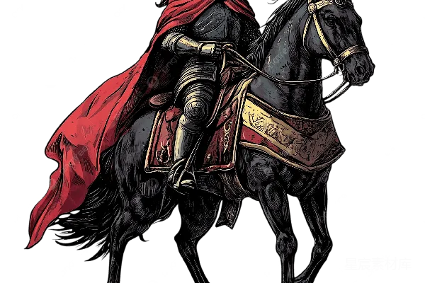 元素素材 黑色战马上的骑士
