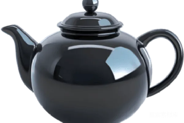 元素素材 现代风格黑色茶壶