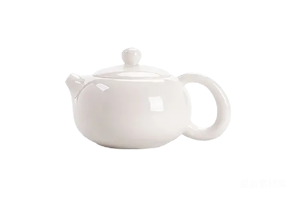 元素素材 简约白色茶壶