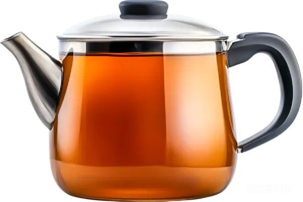 元素素材 透明玻璃茶壶中的茶