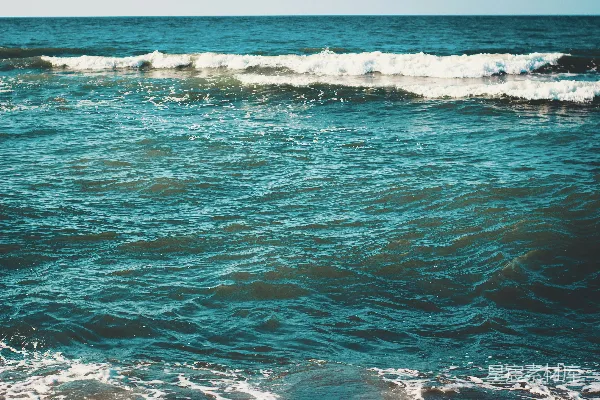 高清摄影 海洋中一个骑着冲浪板的人波浪上