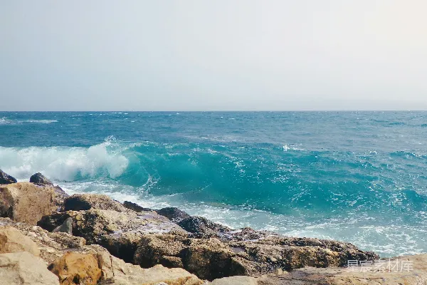 高清摄影 岩石海岸上俯瞰的大海景观