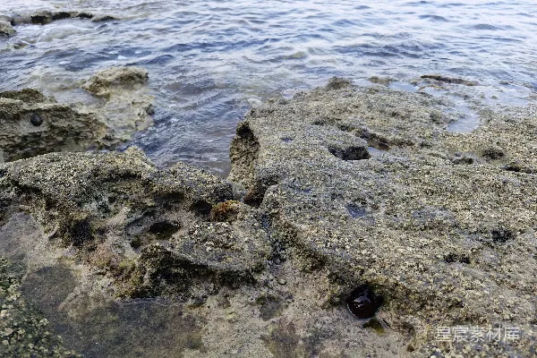 高清摄影 前景中有岩石的一片水域的景象