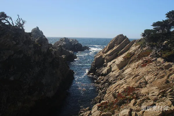 高清摄影 悬崖上俯瞰的大海视景