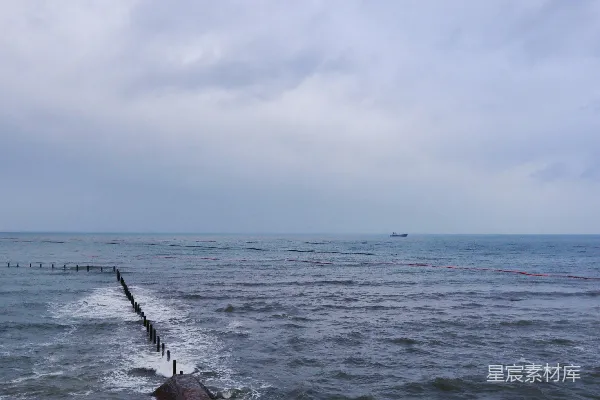 高清摄影 白天棕色木头 logs 在海面上下，白云在上。