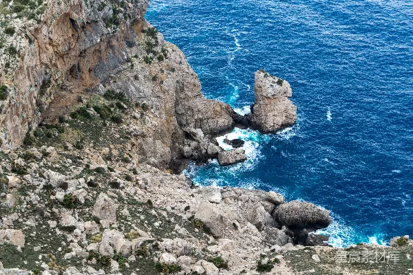 高清摄影 山顶上俯瞰的大海景色