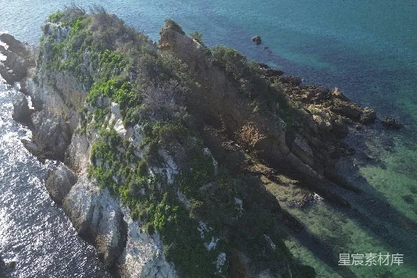 高清摄影 大洋中一座岛屿的俯瞰视图