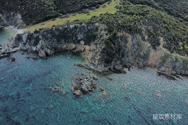 高清摄影 海洋与陆地的俯视图