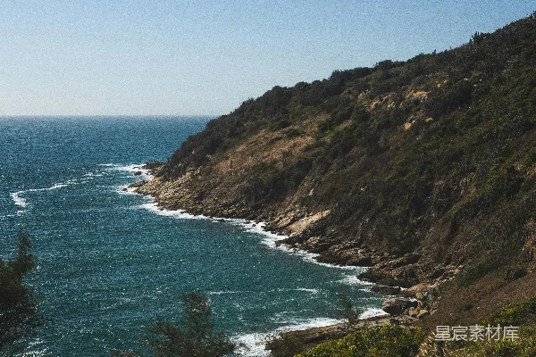 高清摄影 山顶上俯瞰的大海景色
