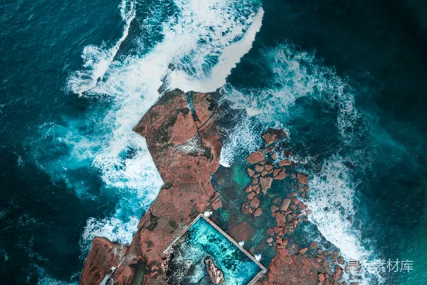 高清摄影 岛附近的海域的航空摄影