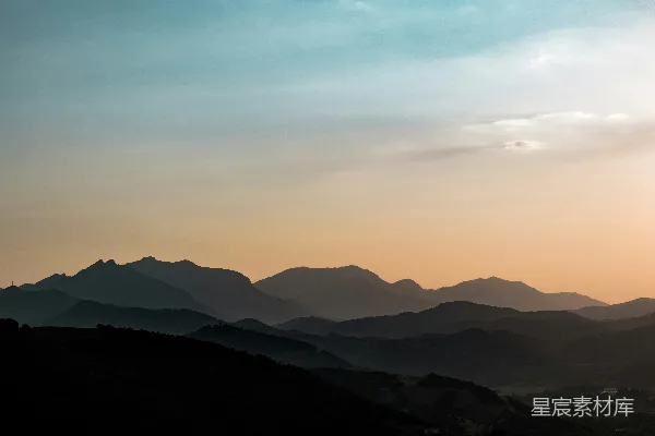 高清摄影 金色时刻山的轮廓