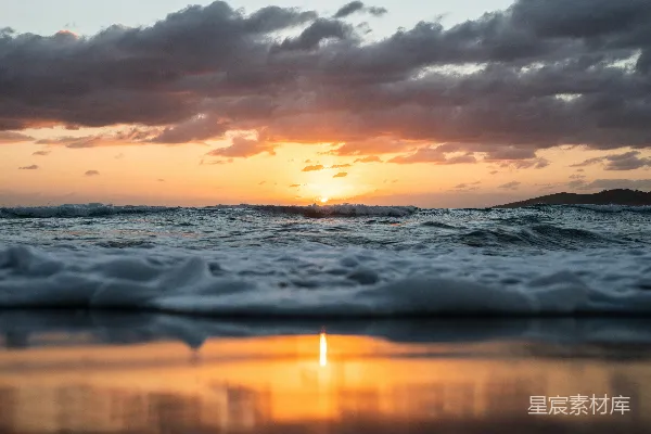 高清摄影 夕阳下的海景