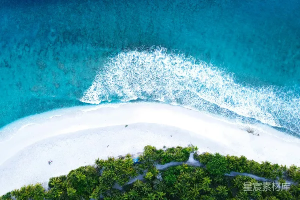 高清摄影 海滩和海洋的空中俯视图