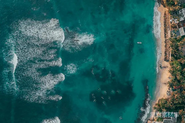 高清摄影 海滩和海洋的空中俯视图