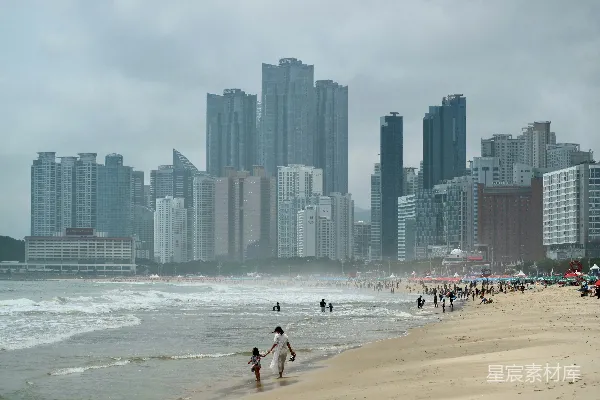 高清摄影 海滩上的人在白天