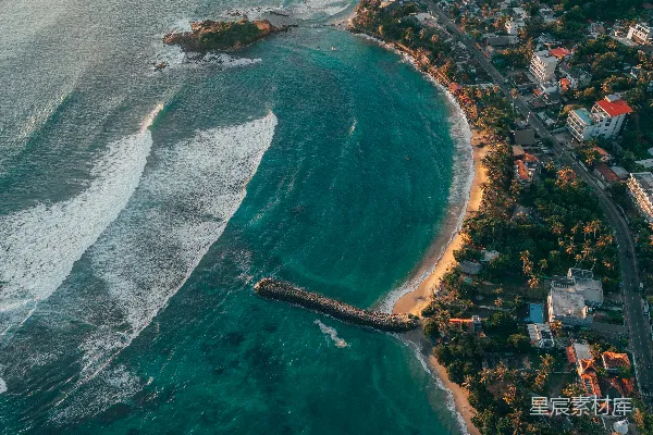 高清摄影 海滩和海洋的空中俯瞰