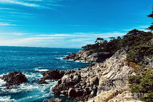 高清摄影 悬崖上俯瞰的大海景色
