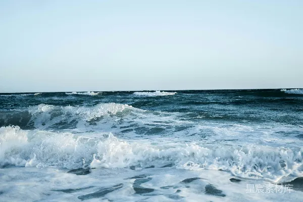 高清摄影 海滩上波浪的拍打声