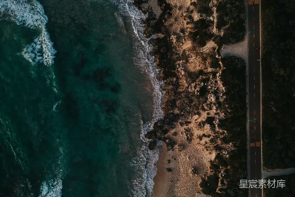 高清摄影 海滩和海洋的空中俯视图
