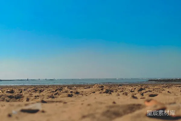高清摄影 海滩上有人在放风筝