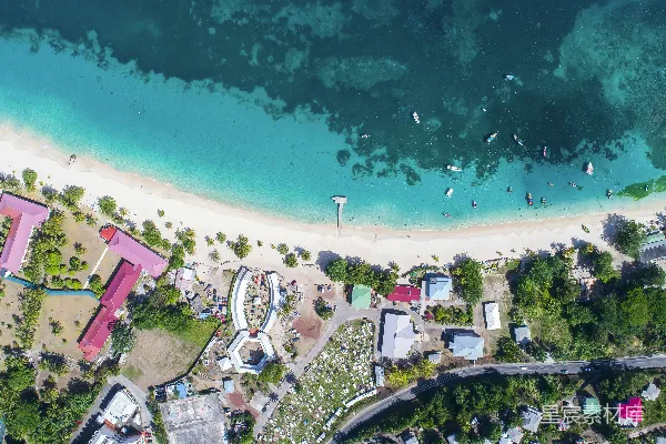 高清摄影 白天的海滩俯视图