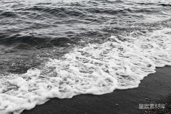 高清摄影 黑白照片中的海浪