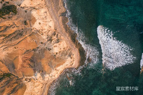 高清摄影 海滩和海洋的空中俯视图