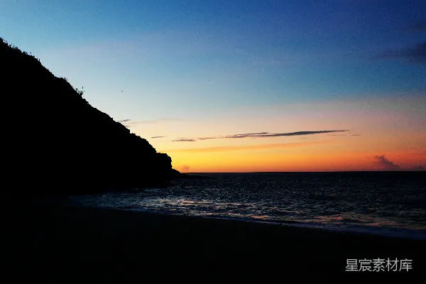 高清摄影 海滩上的夕阳西下