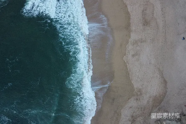 高清摄影 白天的海滩俯视图