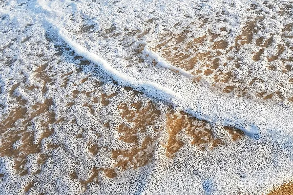 高清摄影 海滩上一波涌向岸边