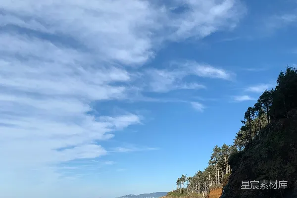 高清摄影 海边的一片景色，树木环绕，水波荡漾。