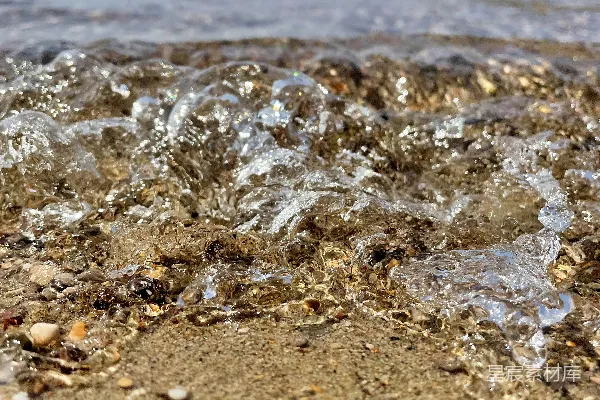 高清摄影 海滩上水与沙的特写镜头