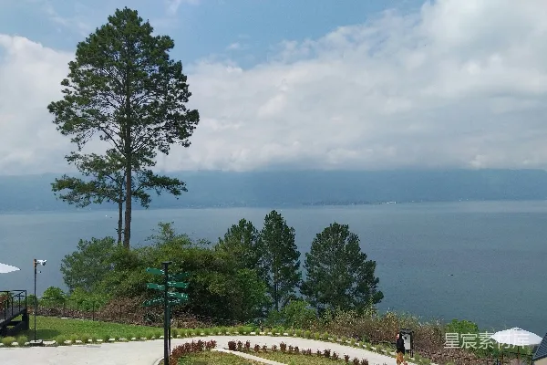 高清摄影 公园里一幅湖水背景的美景