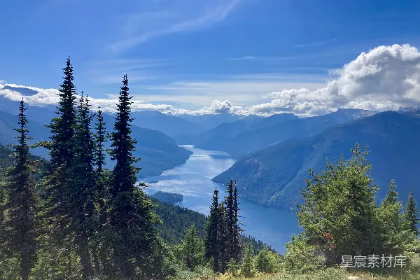 高清摄影 湖畔环绕着树木的美丽景色