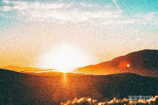 高清摄影 地平线上的夕阳