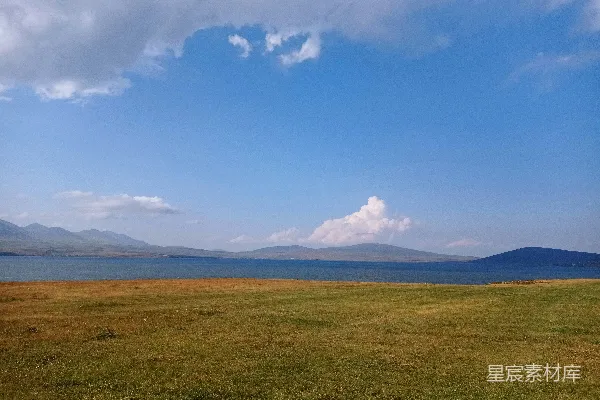 高清摄影 白天绿草地上方是蓝天