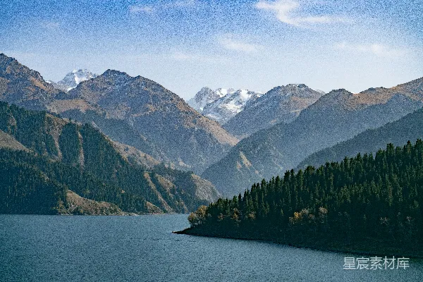 高清摄影 山坡上有树木靠近水流