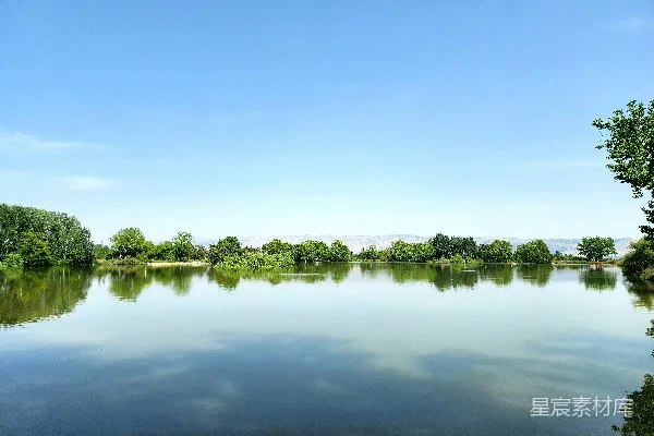 高清摄影 一片被树木环绕的大水域
