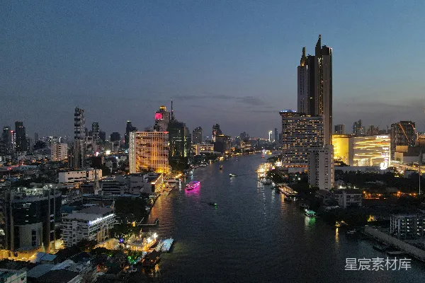 高清摄影 一条河流贯穿其中的城市