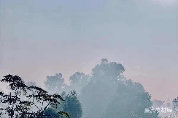高清摄影 雾中的水面上阳光 shining through the mist on the water