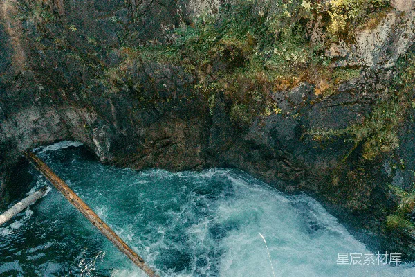 高清摄影 森林中间有水落ち下