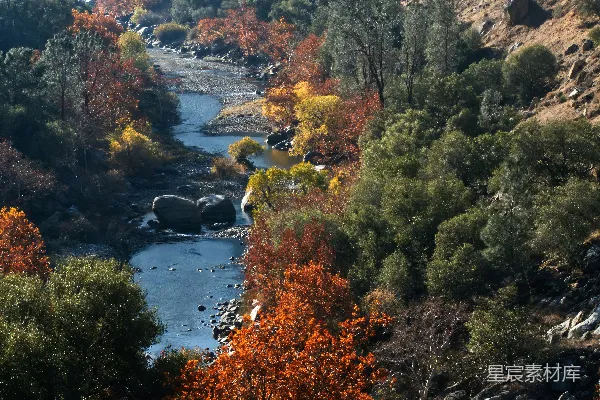 高清摄影 山间河畔白天的景象