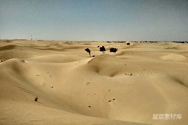 高清摄影 白天人们在沙漠中行走