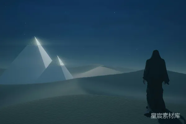 高清摄影 沙漠中行走的人