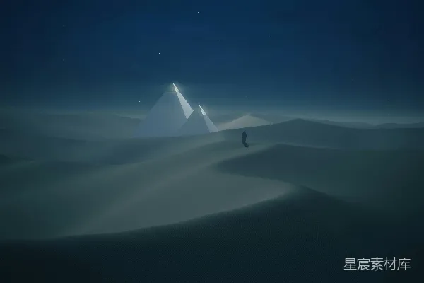 高清摄影 一个人在雪坡上行走