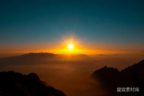 高清摄影 阳光和山脉