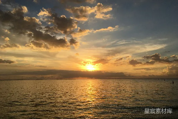 高清摄影 黄金时段的海洋
