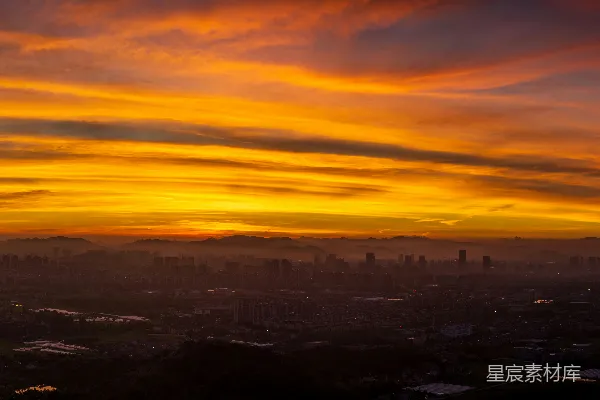 高清摄影 夕阳下的城市风光
